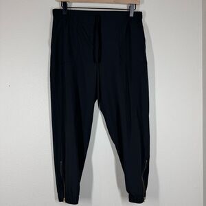 Albion Jetsetter Black Jogger Pants Pull On Ankle Zip Drawstring Women’s Small